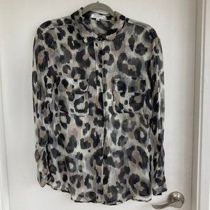 French Silk Animal Print Blouse